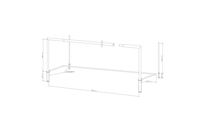 Ворота футбольные 5х2 м ТИП 1, Сертификат ГОСТ, на стаканах АТ229